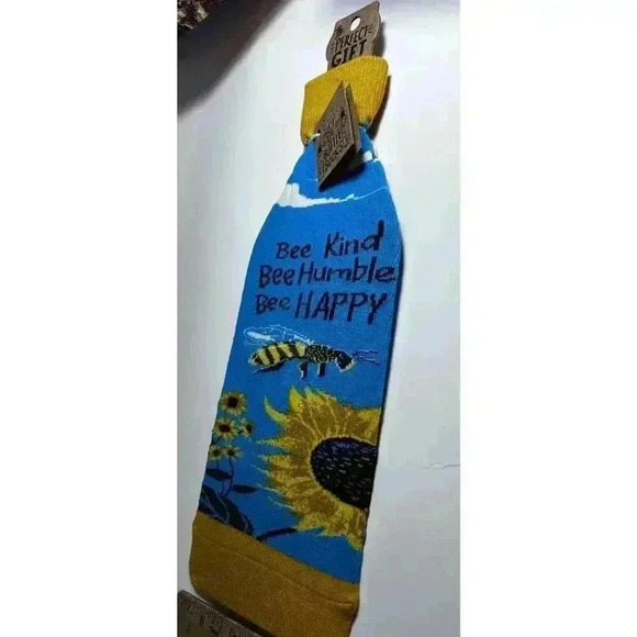 Bee Kind Bee Humble Bee Happy Sunflowers Wine Bottle Sock Primitives by Kathy - Picture 4 of 5